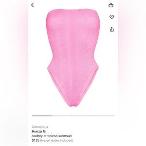 Hunza, strapless one piece - one size.